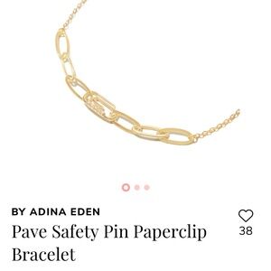 Pave Safety Pin Paper Clip Bracelet